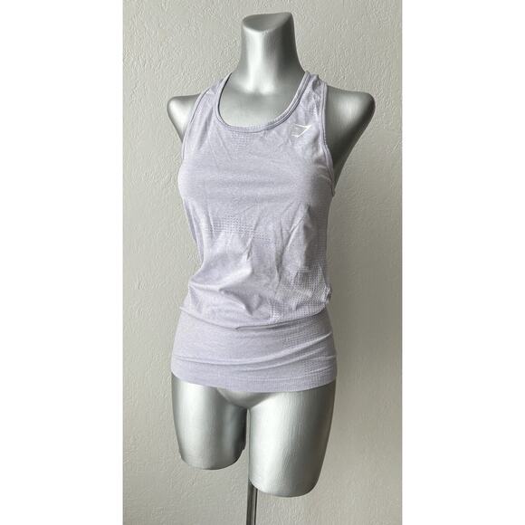 Gymshark Womens Medium Athletic Tank Top Purple Seamless Racerback - Picture 1 of 9